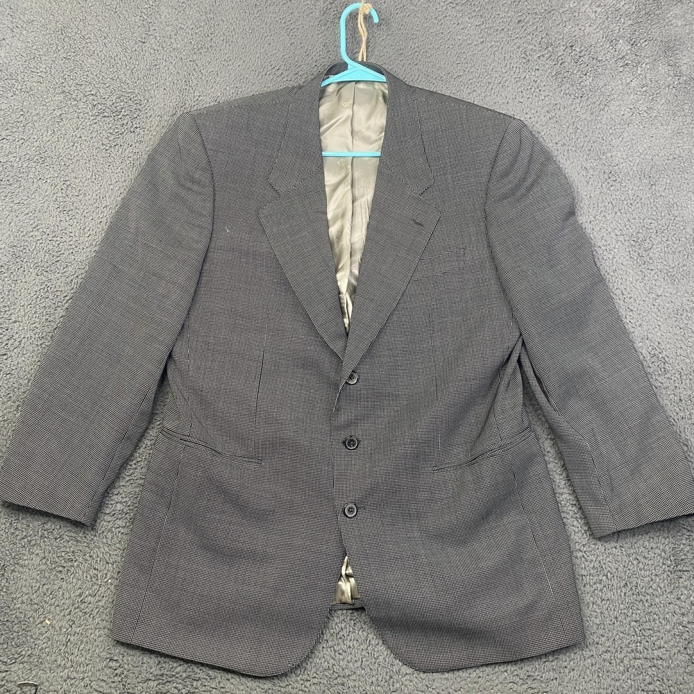Ravazzolo Blazer Mens 52R Gray Houndstooth Virgin Wool Made in Italy Barcelino